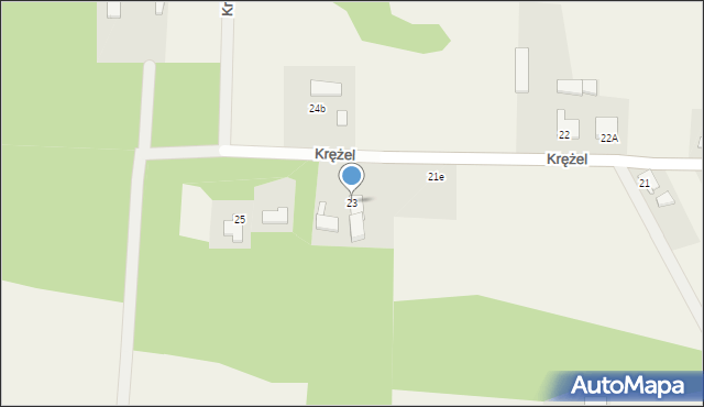 Krężel, Krężel, 23, mapa Krężel
