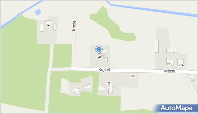 Krężel, Krężel, 24b, mapa Krężel