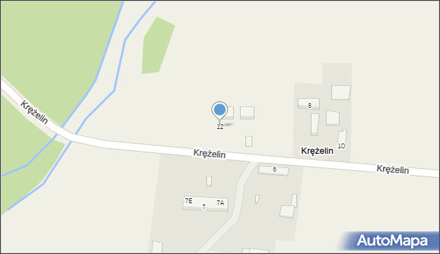 Krężelin, Krężelin, 12, mapa Krężelin