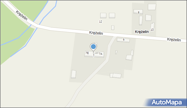 Krężelin, Krężelin, 7C, mapa Krężelin