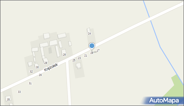 Krężołek, Krężołek, 19, mapa Krężołek