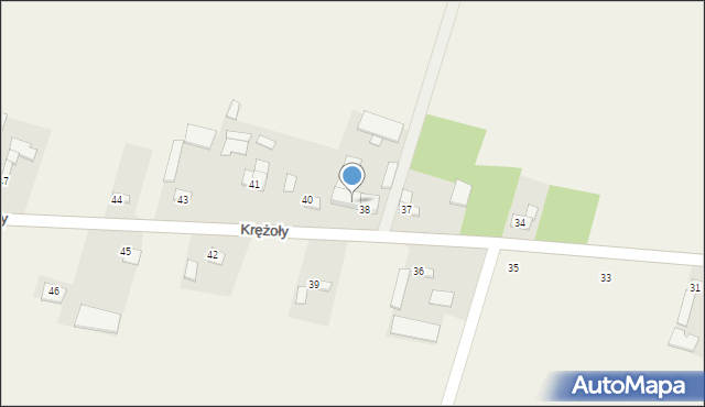 Krężoły, Krężoły, 38a, mapa Krężoły