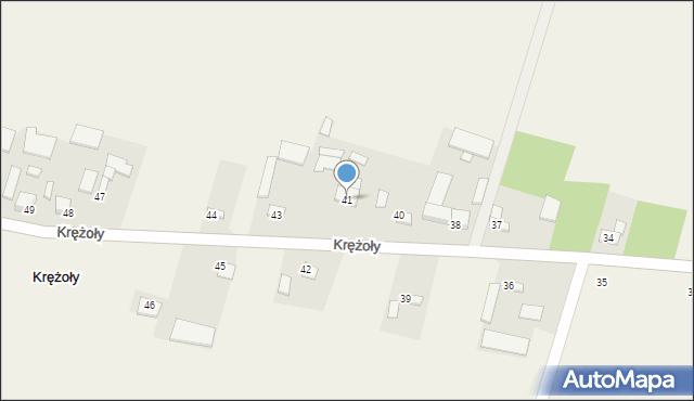 Krężoły, Krężoły, 41, mapa Krężoły
