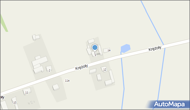 Krężoły, Krężoły, 1, mapa Krężoły