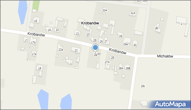 Krobanów, Krobanów, 24, mapa Krobanów