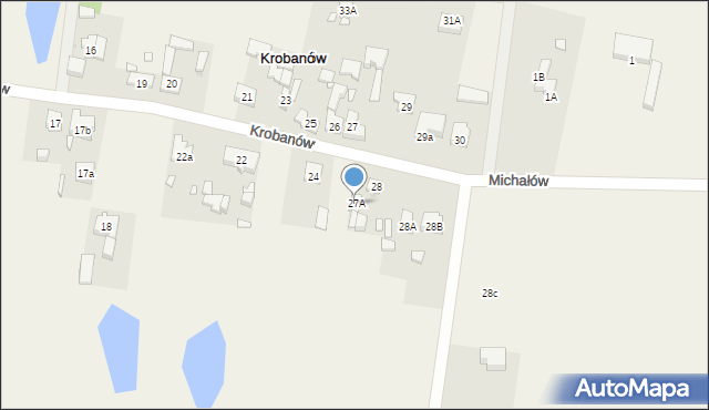 Krobanów, Krobanów, 27A, mapa Krobanów