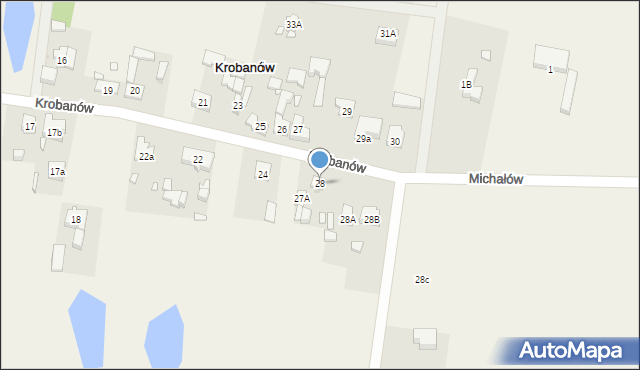 Krobanów, Krobanów, 28, mapa Krobanów