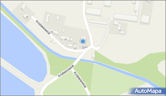 Krobielowice, Krobielowice, 13, mapa Krobielowice