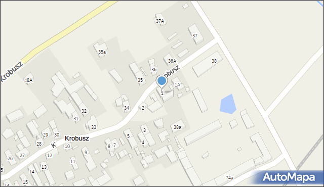 Krobusz, Krobusz, 1, mapa Krobusz