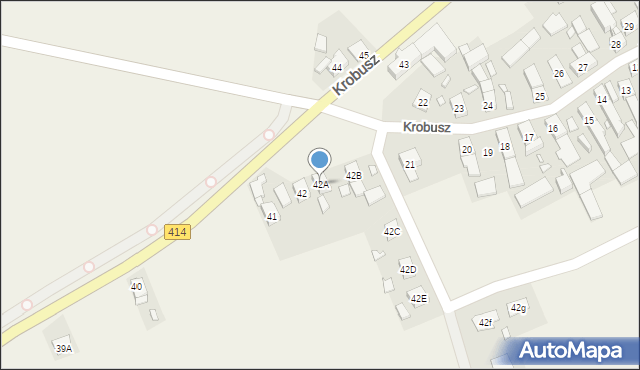 Krobusz, Krobusz, 42A, mapa Krobusz