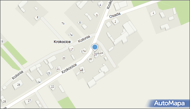 Krokocice, Krokocice, 15, mapa Krokocice