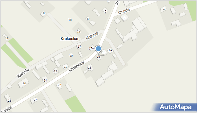 Krokocice, Krokocice, 16, mapa Krokocice