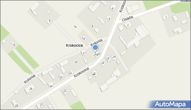 Krokocice, Krokocice, 17A, mapa Krokocice