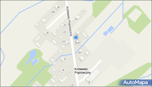 Królewiec Poprzeczny, Królewiec Poprzeczny, 20, mapa Królewiec Poprzeczny