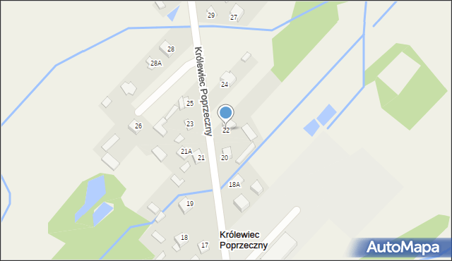 Królewiec Poprzeczny, Królewiec Poprzeczny, 22, mapa Królewiec Poprzeczny