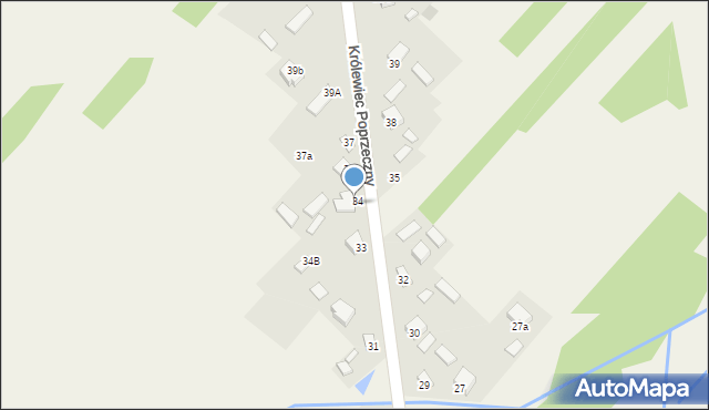 Królewiec Poprzeczny, Królewiec Poprzeczny, 34A, mapa Królewiec Poprzeczny