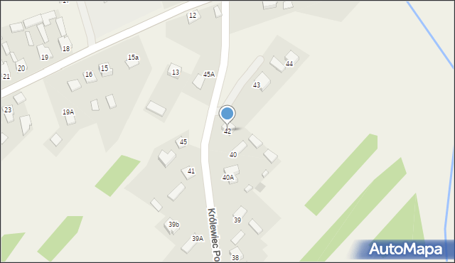 Królewiec Poprzeczny, Królewiec Poprzeczny, 42, mapa Królewiec Poprzeczny