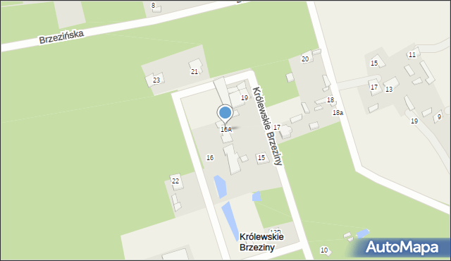 Królewskie Brzeziny, Królewskie Brzeziny, 16A, mapa Królewskie Brzeziny