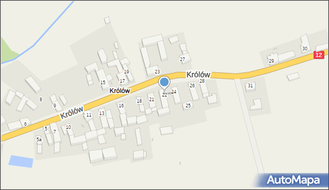 Królów, Królów, 22, mapa Królów