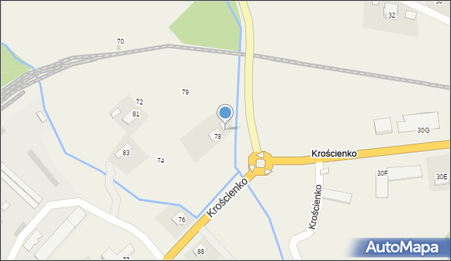 Krościenko, Krościenko, 78A, mapa Krościenko