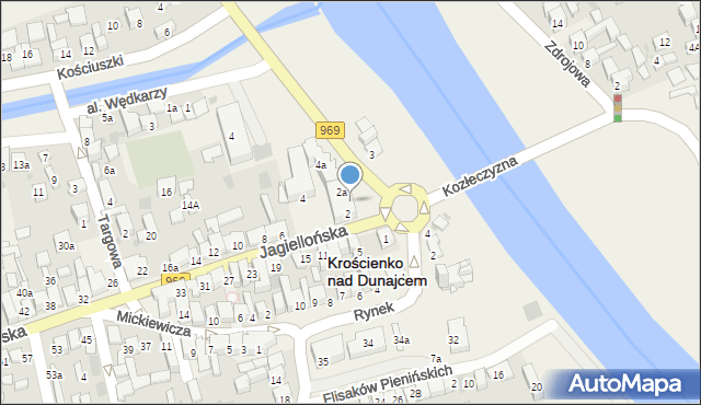 Krościenko nad Dunajcem, Króla Jana III Sobieskiego, 2, mapa Krościenko nad Dunajcem