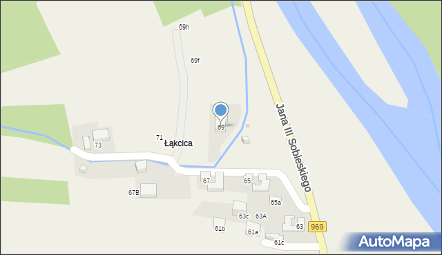 Krościenko nad Dunajcem, Króla Jana III Sobieskiego, 69, mapa Krościenko nad Dunajcem