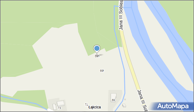 Krościenko nad Dunajcem, Króla Jana III Sobieskiego, 69h, mapa Krościenko nad Dunajcem