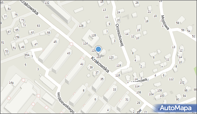 Krosno, Krakowska, 122, mapa Krosna