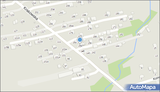 Krosno, Krakowska, 154, mapa Krosna