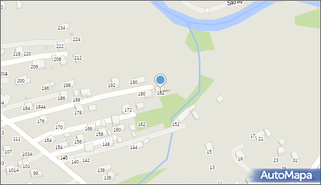 Krosno, Krakowska, 182, mapa Krosna