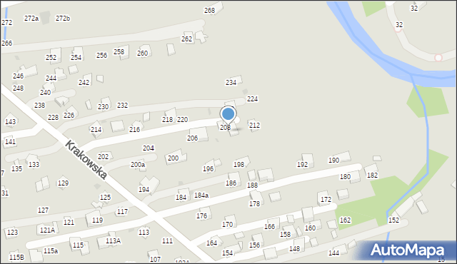 Krosno, Krakowska, 210, mapa Krosna