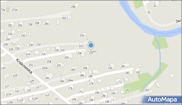 Krosno, Krakowska, 212, mapa Krosna