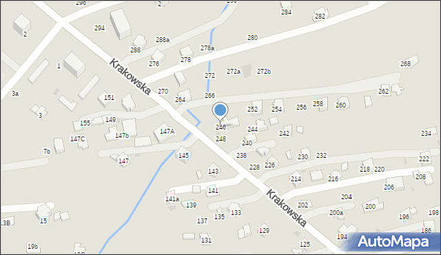 Krosno, Krakowska, 246, mapa Krosna
