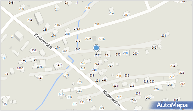 Krosno, Krakowska, 252, mapa Krosna