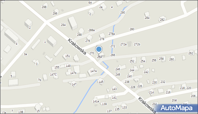 Krosno, Krakowska, 264, mapa Krosna