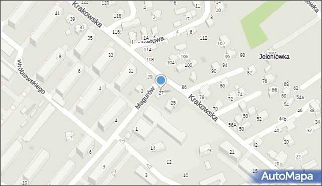 Krosno, Krakowska, 27, mapa Krosna