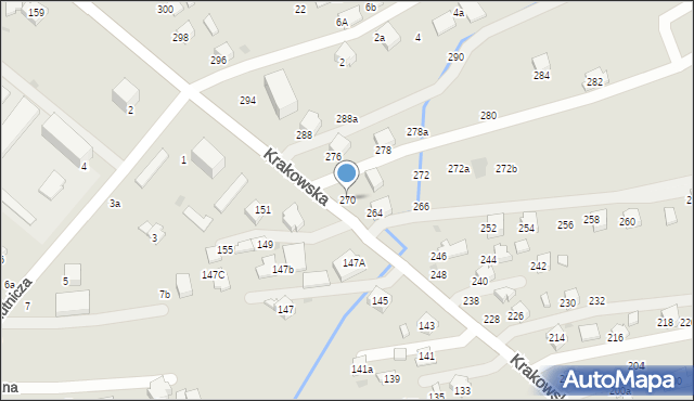 Krosno, Krakowska, 270, mapa Krosna