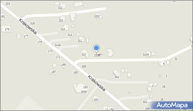 Krosno, Krakowska, 310B, mapa Krosna