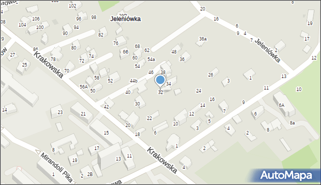 Krosno, Krakowska, 32, mapa Krosna