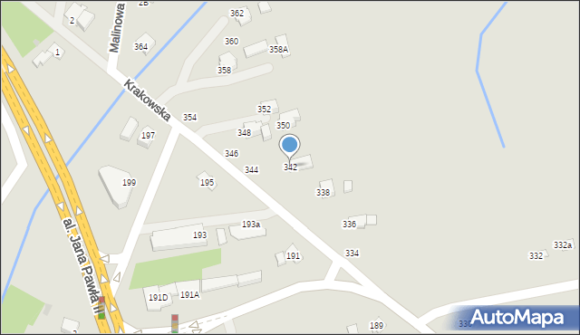 Krosno, Krakowska, 342, mapa Krosna