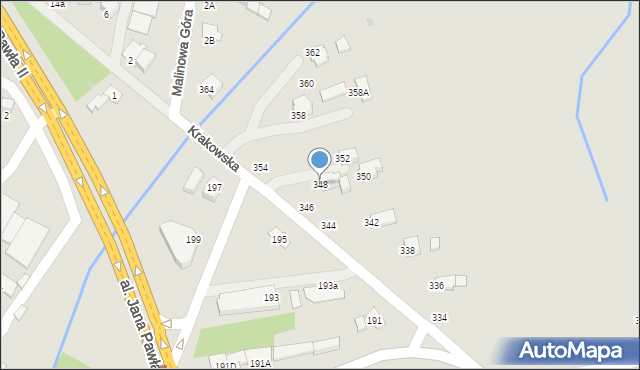 Krosno, Krakowska, 348, mapa Krosna