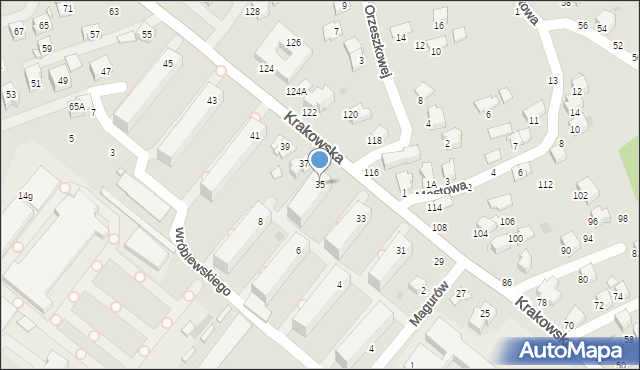 Krosno, Krakowska, 35, mapa Krosna