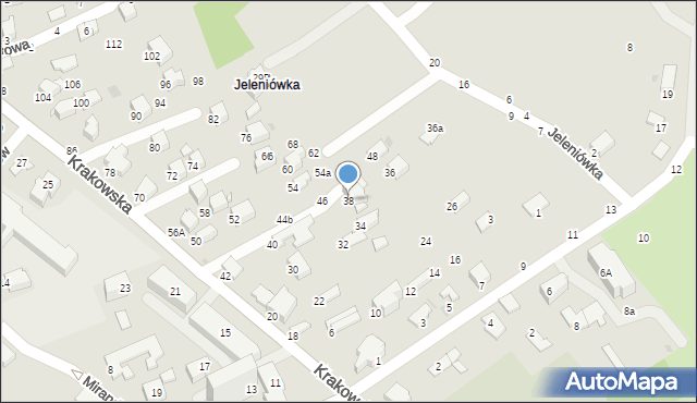 Krosno, Krakowska, 38, mapa Krosna