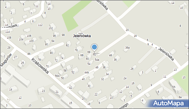 Krosno, Krakowska, 62, mapa Krosna