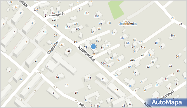 Krosno, Krakowska, 70, mapa Krosna
