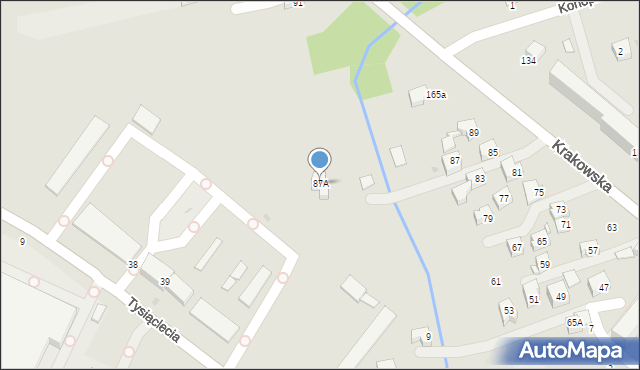 Krosno, Krakowska, 87A, mapa Krosna