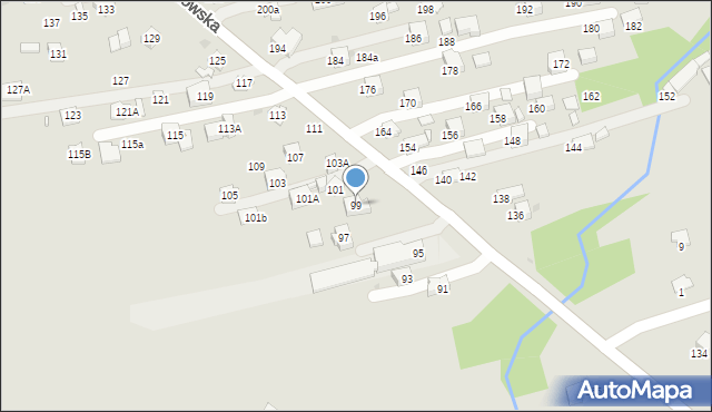 Krosno, Krakowska, 99, mapa Krosna