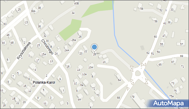 Krosno, Króla Bolesława Chrobrego, 16, mapa Krosna