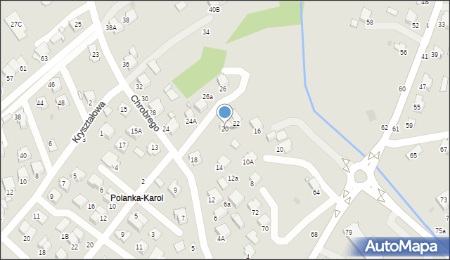 Krosno, Króla Bolesława Chrobrego, 20, mapa Krosna