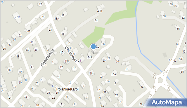 Krosno, Króla Bolesława Chrobrego, 24B, mapa Krosna
